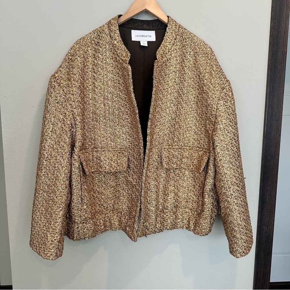 Liz Claiborne Gold Tweed Blazer